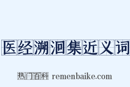 医经溯洄集近义词是什么意思的图片